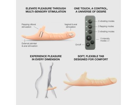 Dildo realistyczne Strap on me M waniliowe z pilotem - 2