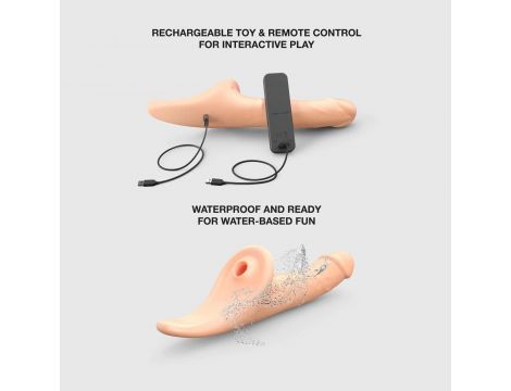 Dildo realistyczne Strap on me M waniliowe z pilotem - 4
