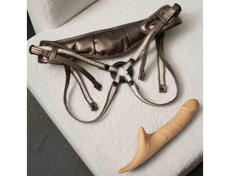 Dildo realistyczne Strap on me M waniliowe z pilotem - 8