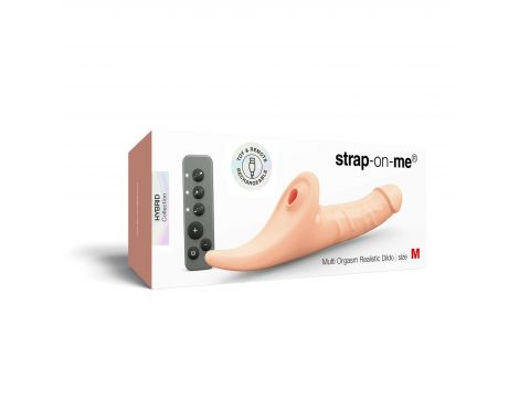 Dildo realistyczne Strap on me M waniliowe z pilotem - 6