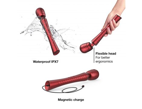 Masażer wibracyjny Man.wand Edgy czerwony silikonowy 30 cm - 4