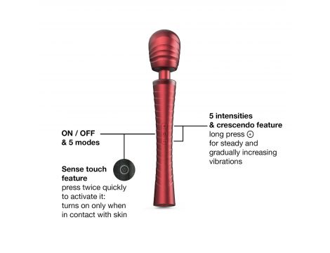 Masażer wibracyjny Man.wand Edgy czerwony silikonowy 30 cm - 6
