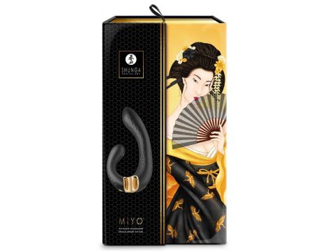 Wibrator Shunga Miyo silikonowy czarny USB 18 cm - 3