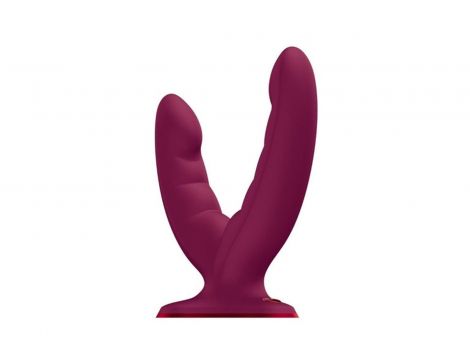 Dildo podwójne z przyssawką Fun Factory Ryde bordowe - 2