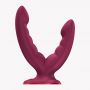 Dildo podwójne z przyssawką Fun Factory Ryde bordowe - 9