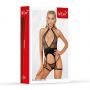 Body siateczkowe erotyczne z ekoskórą SoftLine czarny L - 5