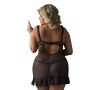 Babydoll koronkowy siateczkowy Bianca SoftLine czarna 3XL - 2