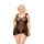Koszulka baby doll koronkowa siateczkowa Bianca SoftLine czarna 2XL