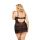 Babydoll koronkowy siateczkowy z stringami Laura SoftLine czarny 2XL