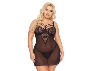 Seksowna koszulka koronkowa Aldona SoftLine czarny 2XL