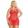 Seksowna koszulka babydoll Aldona koronkowa czerwona 2XL