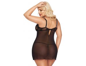 Koszulka erotyczna Cornelia koronkowa SoftLine czarna 2XL