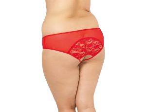 Stringi siateczkowe z koronką SoftLine czerwone XL