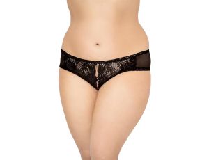 Stringi Plus Size SoftLine Collection koronkowe czarne 3XL