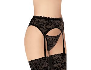 Pas do pończoch koronkowy SoftLine 3305 czarny XL