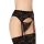 Koronkowy pas do pończoch z stringami Softline 3305 czarny M/L