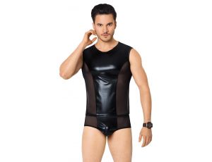 Seksowna koszulka i szorty siateczkowe SoftLine Collection czarne XL