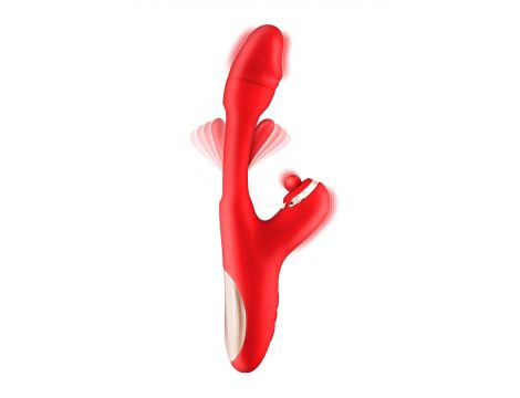Wibrator króliczek Yoba Joyfully 3w1 czerwony USB 25 cm - 2