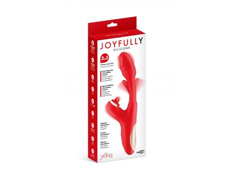 Wibrator króliczek Yoba Joyfully 3w1 czerwony USB 25 cm