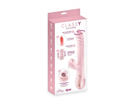 Wibrator króliczek Classy 5w1 Yoba pudrowy róż USB - 3