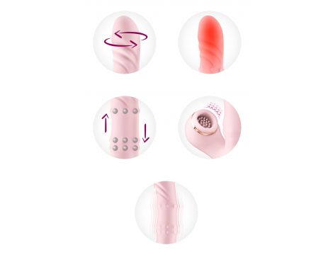 Wibrator króliczek Classy 5w1 Yoba pudrowy róż USB