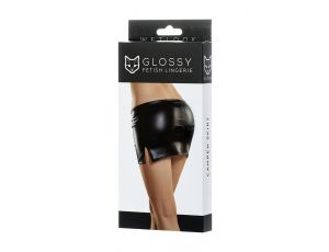 Błyszcząca mini spódniczka wetlook Glossy Camren czarna XL