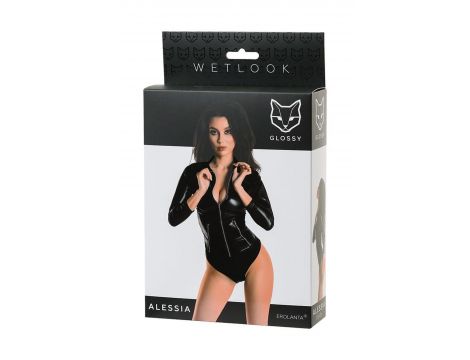 Body Wetlook Alessia Glossy czarne XL - 6