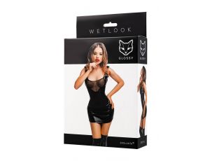 Sukienka wetlook Glossy Rimma czarna L