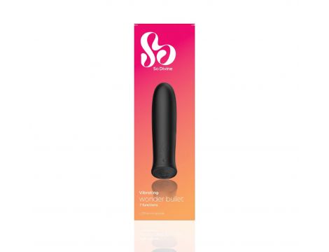 Wibrator bullet silikonowy Wonder Bullet So Divine czarny USB 9cm - 5