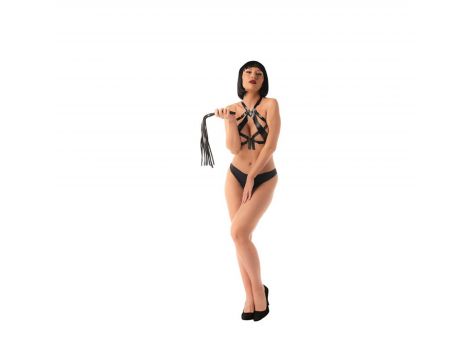 Flogger czarny Fantasy skóra PU 43 cm - 2