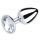 Korek analny metalowy Fantasy srebrny średni z białym diamentem 8cm