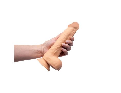Dildo rotacyjne wibrujące realistyczne Fantasy 22 cm USB z pilotem - 10