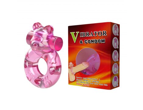 Vibrating Bear Cock Ring – Pink - 4