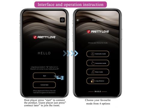 PRETTY LOVE - August, Mobile APP Long-distance Control 12 vibration functions, ABS Silicone, USB rechargeable - 17