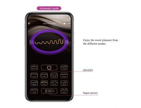 PRETTY LOVE - August, Mobile APP Long-distance Control 12 vibration functions, ABS Silicone, USB rechargeable - 14