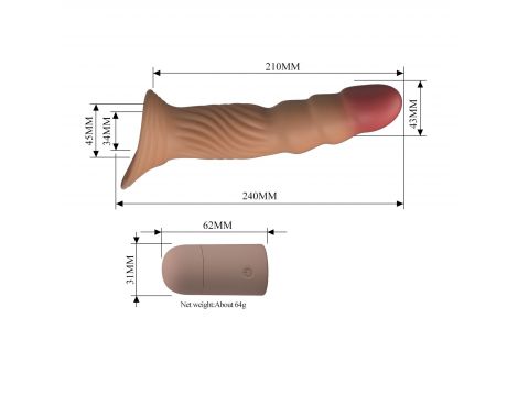 Pretty Love Vibrating Penis Sleeve Extender - 7