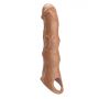 Przedłużka na penisa Pretty Love z regulowanymi wkładkami brązowa 28 cm - 8