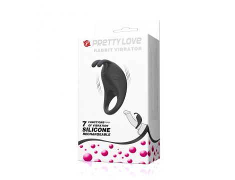 Pierścień wibrujący Pretty Love silikonowy z króliczkiem USB 7,5 cm - 7