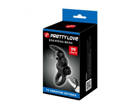Pierścień wibrujący Pretty Love Exciting Ring czarny 10 funkcji - 8
