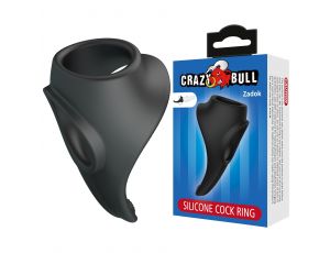 Pierścień erekcyjny silikonowy z rozciągaczem na jądra Crazy Bull Zadok