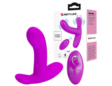 PRETTY LOVE - Geri Purple, 12 vibration functions 3 licking settings Wireless remote control
