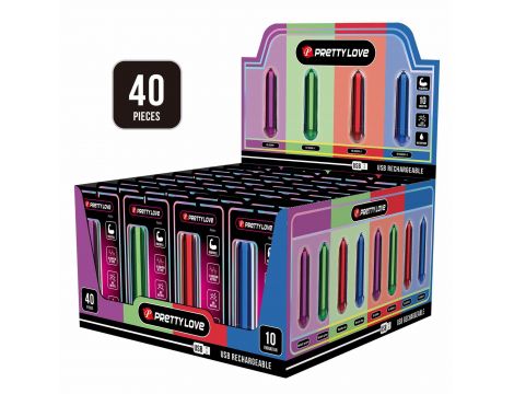 Wibrator mini Pretty Love Stefan metaliczny USB 10 funkcji
