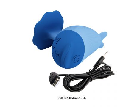 Mini stymulator łechtaczki Pretty Love Dolphin niebieski silikonowy - 7