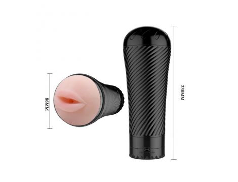 Masturbator wibrujący Baile Love Kiss usta CyberSkin 23 cm AAA - 6