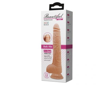 Dildo z cyberskóry Baile Beautiful DICK 11 cali cieliste - 7