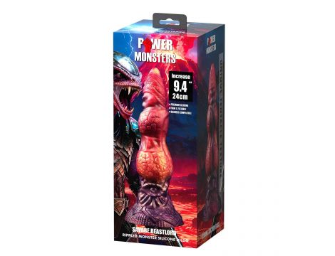 Dildo silikonowe pofalowane Savage Beastlord 24 cm Power Monsters - 8