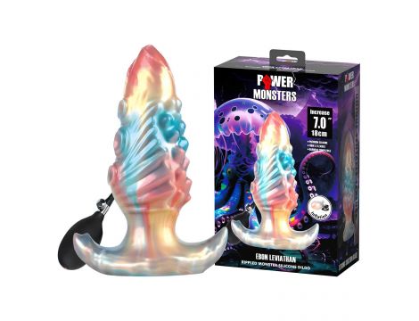 Korek analny silikonowy pompowany Power Ebon Leviathan 18 cm - 4
