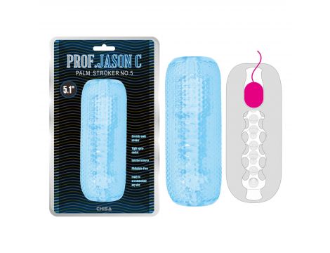 Masturbator TPE Palm Stroker No 5 niebieski 12,5 cm - 7