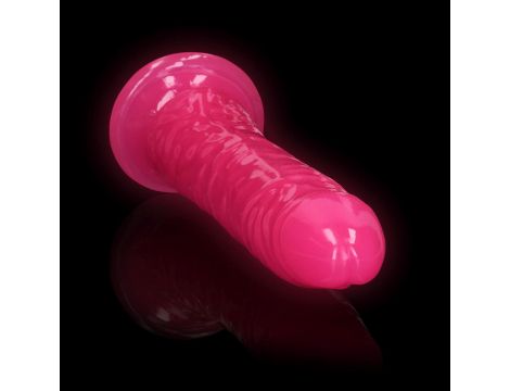 Dildo realistyczne slim z przyssawką RealRock świecące w ciemności 22,5 cm - 4
