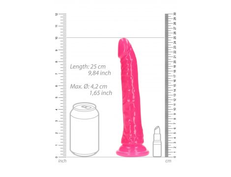 Dildo realistyczne slim z przyssawką RealRock świecące w ciemności 22,5 cm - 5